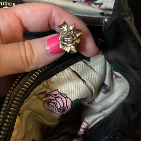 Juicy Couture Black Shoulder Bag with Gold Accents - Picture 14 of 15